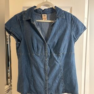 Faded Glory Women's Blue Button Down Shirt